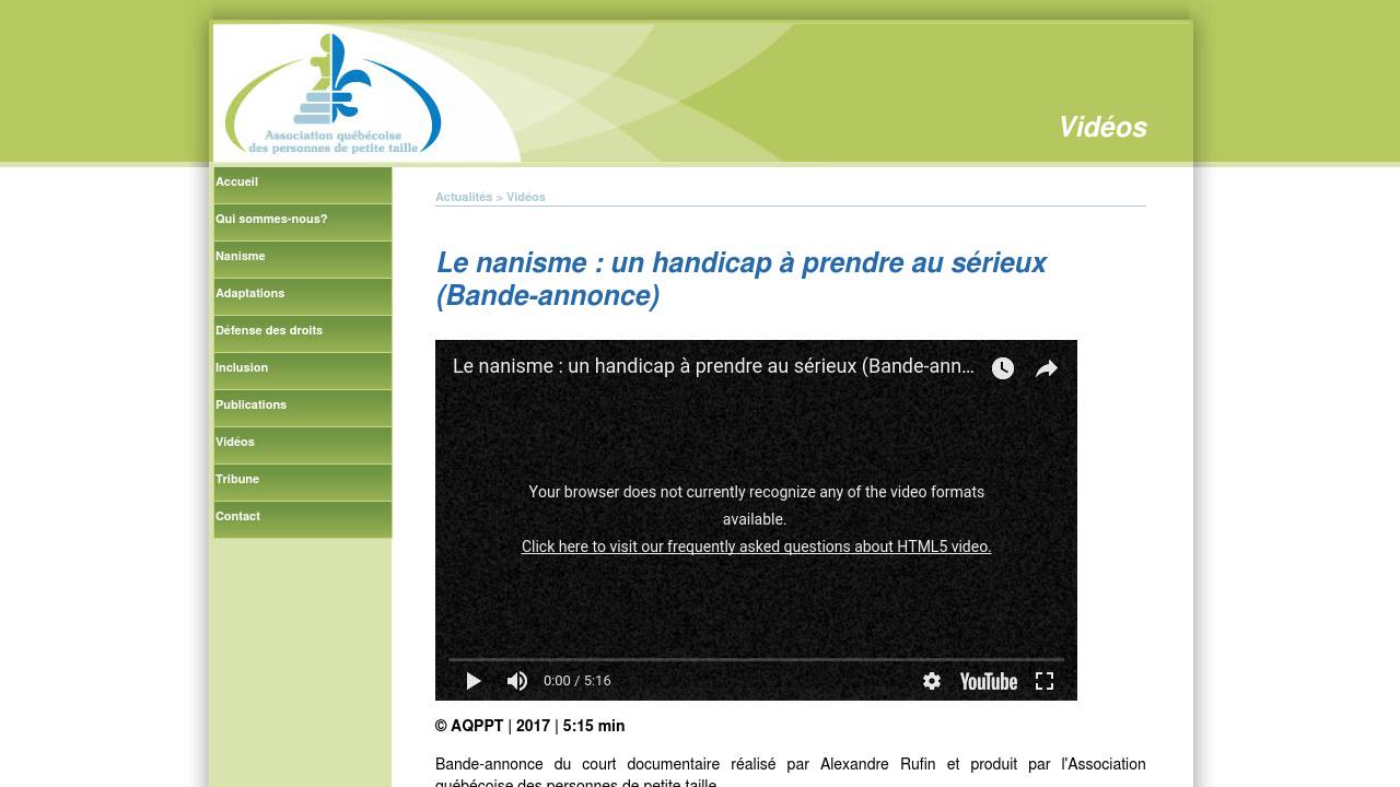 Capture écran de la page