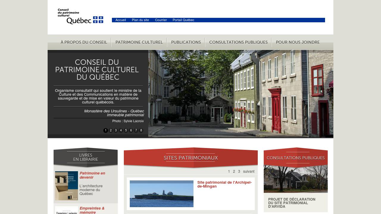 Capture écran de la page