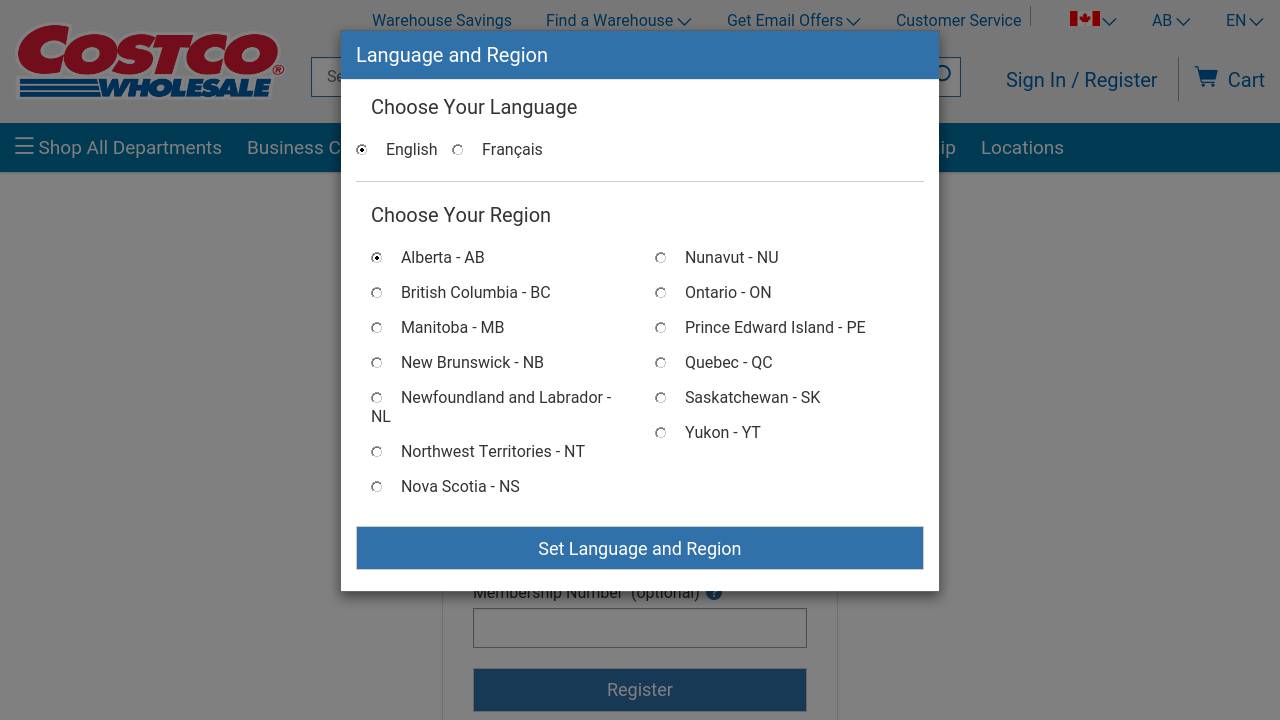 Capture écran de la page