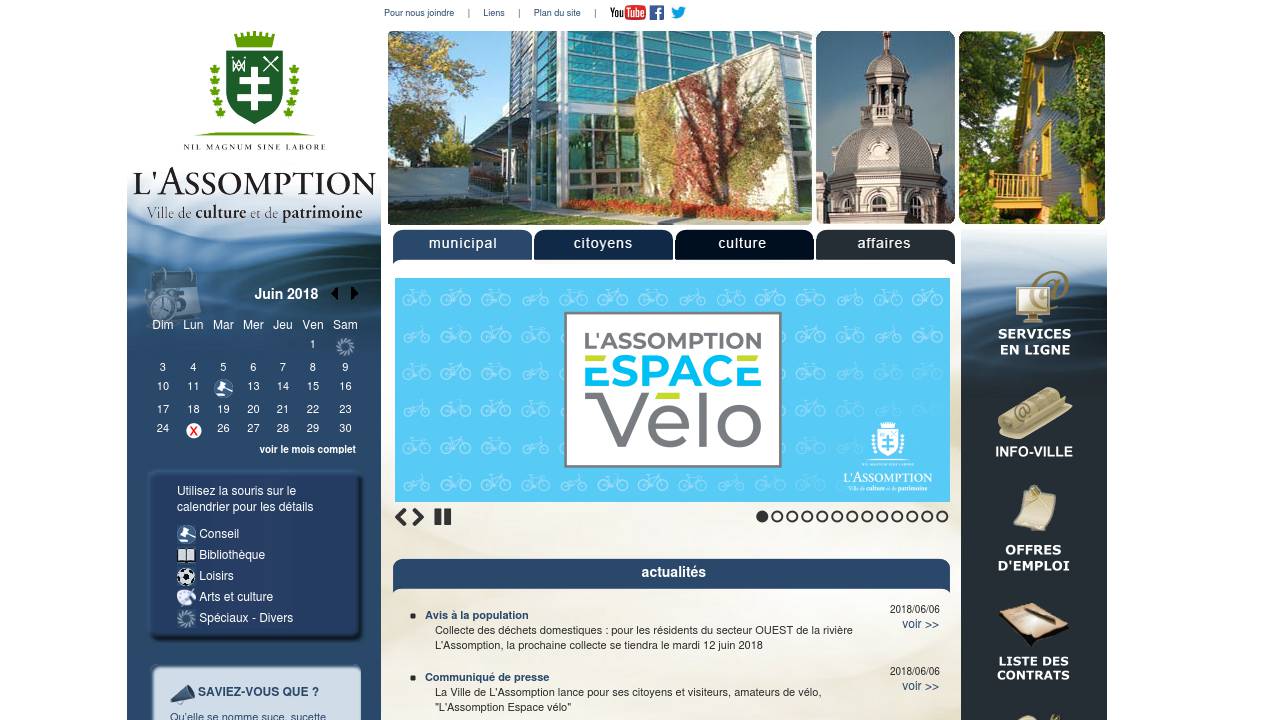 Capture écran de la page