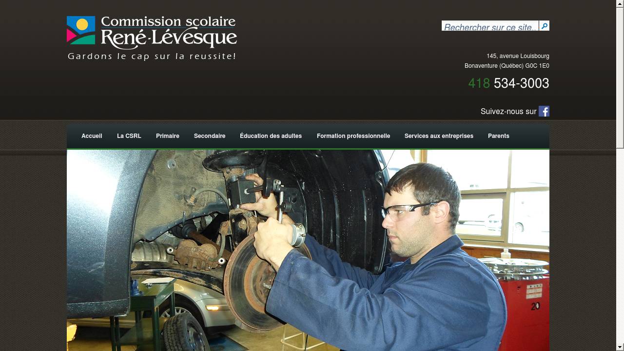 Capture écran de la page